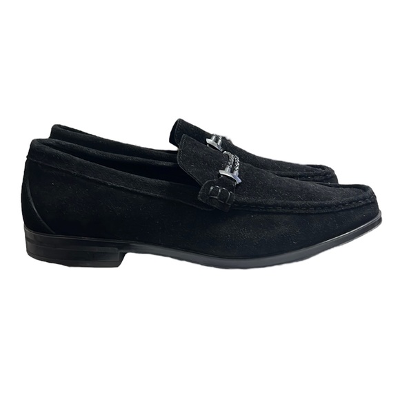 Stacy Adams Nesbit Black Leather Suede Almond Apron Pinch Toe Shoes Size 14 - Picture 1 of 9